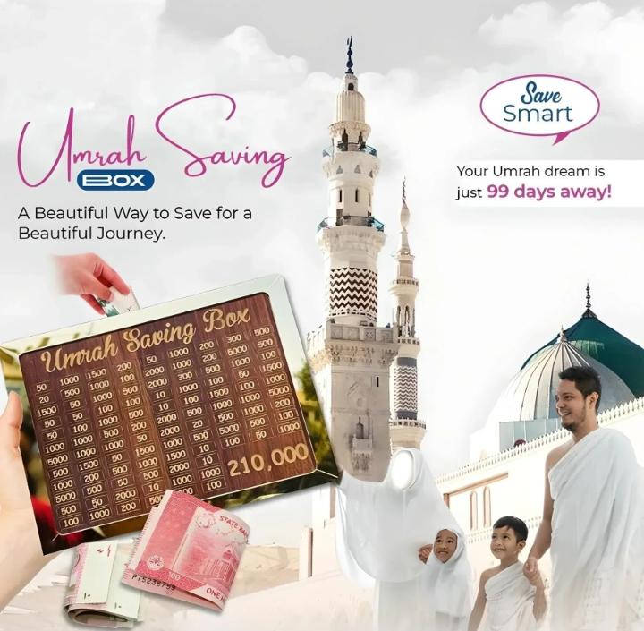 Wooden Umrah Savings Box with Target Tracker
